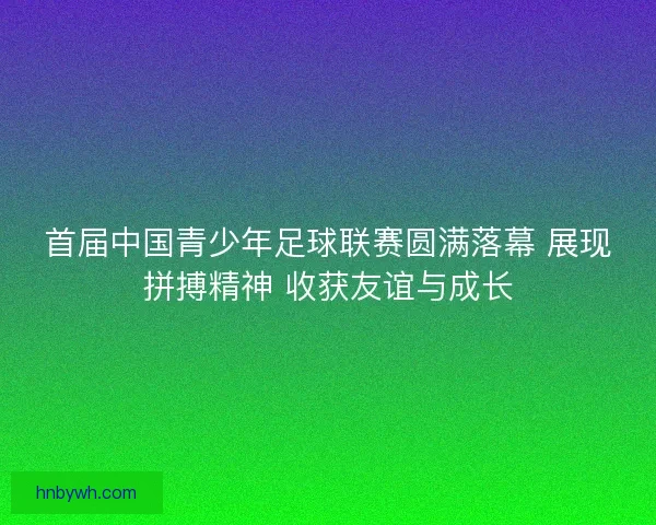 首届中国青少年足球联赛圆满落幕 展现拼搏精神 收获友谊与成长